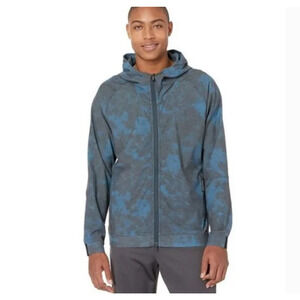 Spiritual Gangster Windbreaker Mens M Medium Blue/Gray Destination Hooded Jacket